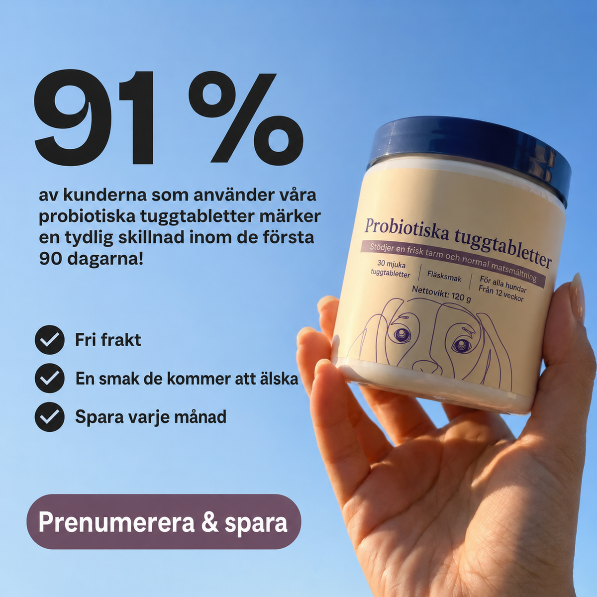 Dagligt Probiotiskt Tuggben – För Tarm - & Matsmältningshälsa